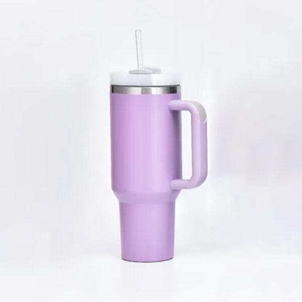 Metal Large Mug With Straw (1200ml) - Image 2