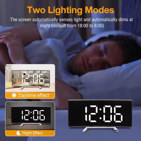 LED Mirror Alarm Clock - Image 3