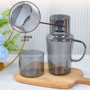 Modern Glass Bedside Water Carafe with Tumbler Set