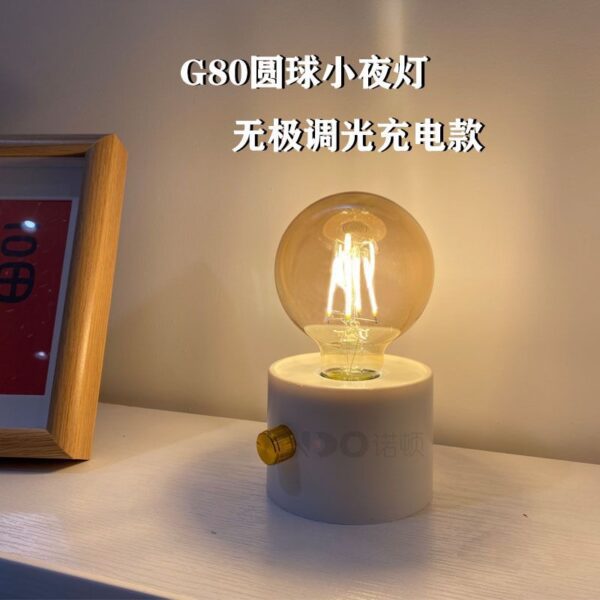Retro Edison Bulb Cordless Table Lamp - Rechargeable & Dimmable Night Light - Image 4