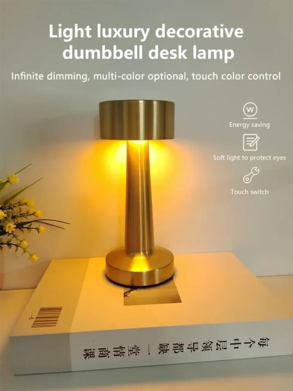 Modern Cordless Dumbbell LED Table Lamp with Touch Control - Image 6