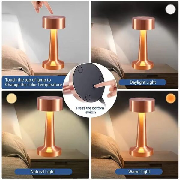 Modern Cordless Dumbbell LED Table Lamp with Touch Control - Image 9
