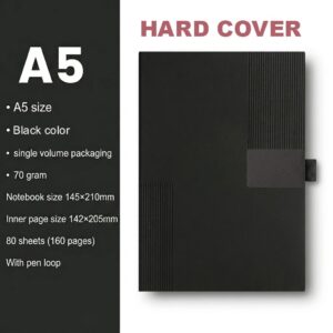 Model # BS-231 A5 Size Notebook Black (Hard Cover)