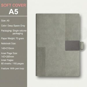 Model # BS-231 A5 Size Notebook Grey (Soft Cover)