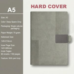 Model # BS-231 A5 Size Notebook Grey (Hard Cover)